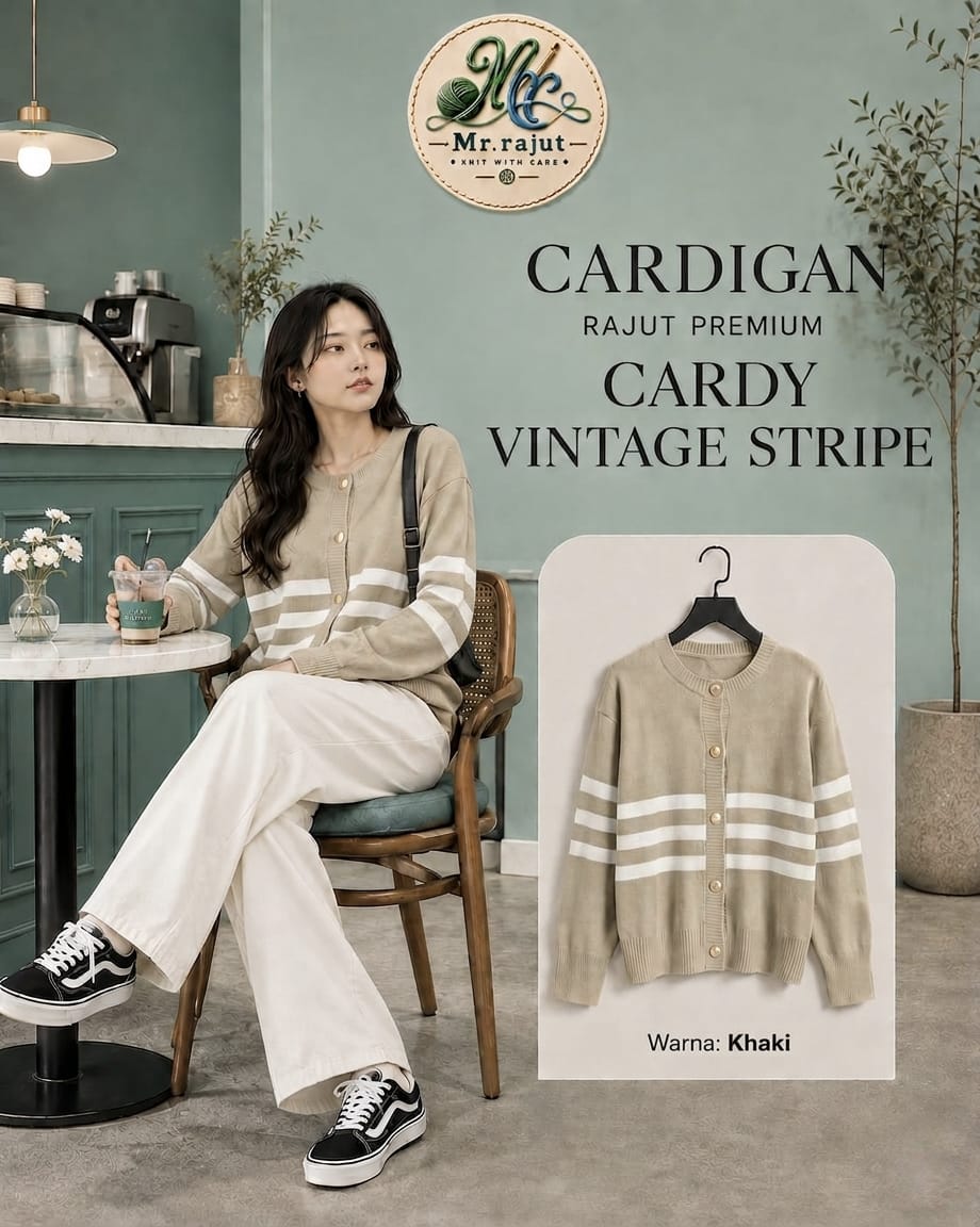 CARDIGAN VINTAGE STRIPE - Gambar 3