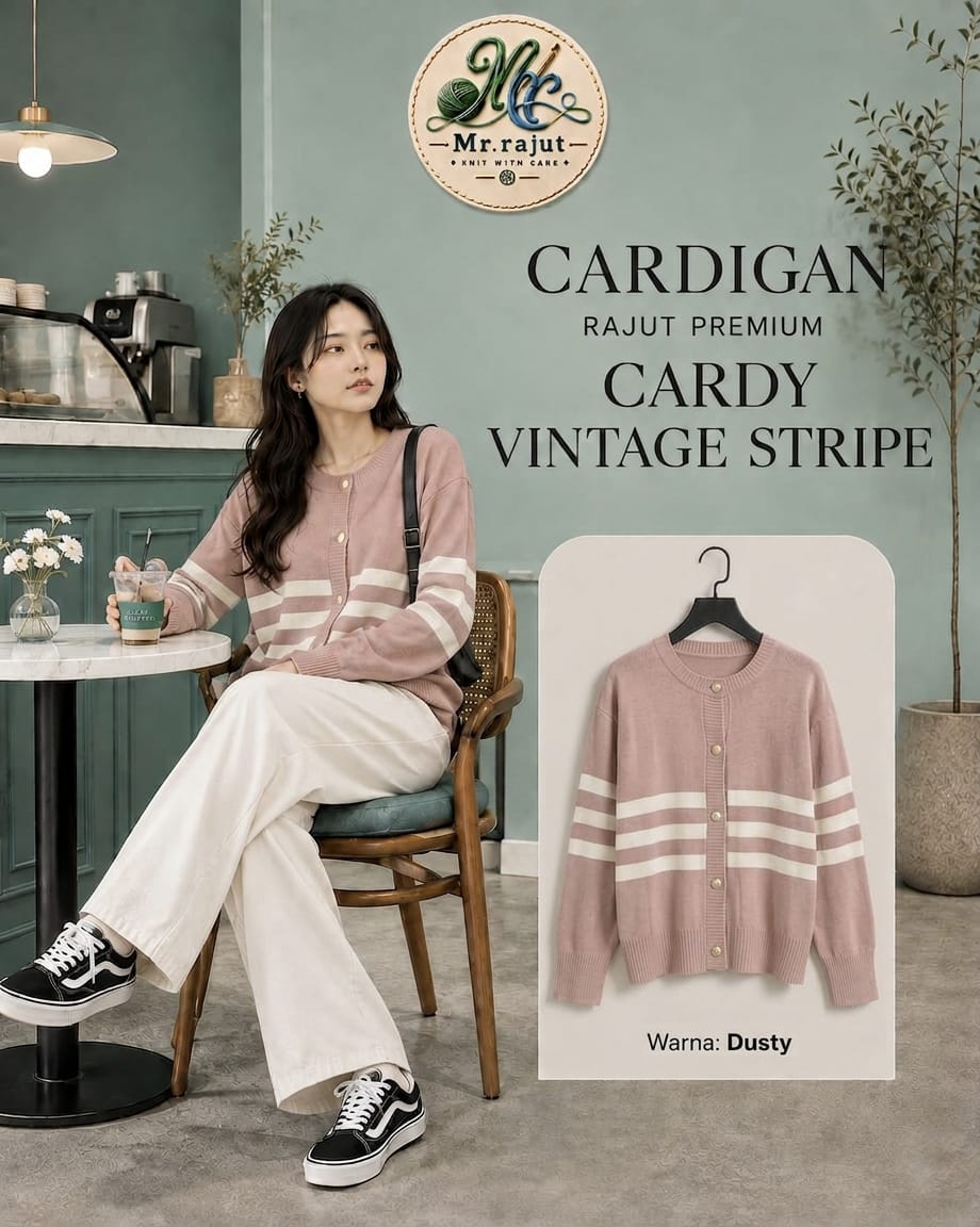 CARDIGAN VINTAGE STRIPE - Gambar 2