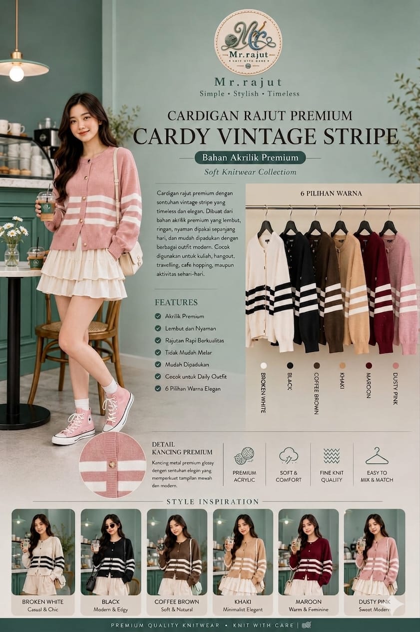 CARDIGAN VINTAGE STRIPE