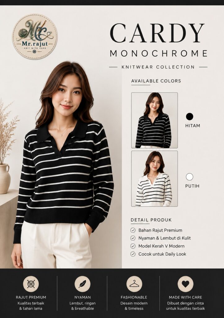 CARDIGAN MONOCHROME STRIPE